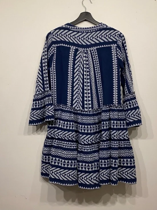 Anthropologie Devotion Twins Ella Tiered Blue Embroidered Mini Dress Size XS - Picture 4 of 7